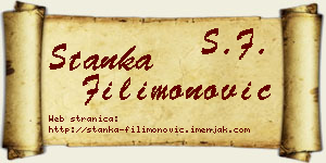 Stanka Filimonović vizit kartica